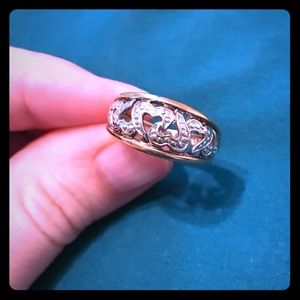 10k White and Yellow Gold Heart Ring sz. 7